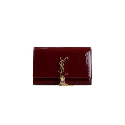 YSL KATE SMALL CHAIN BAG WITH TASSEL IN PATENT LEATHER 452159 (20*12.5*5cm)